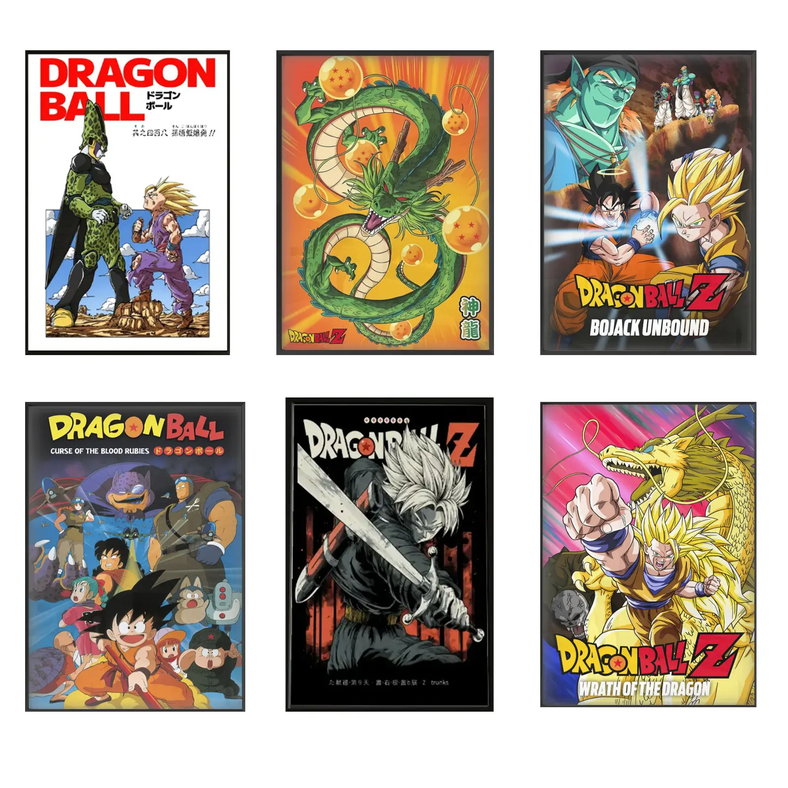 Set 6 Anime Poster Premium Wall Art Poster Unframed HD Print Home Office Decor Unique Trendy Gift