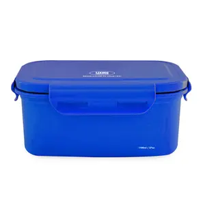 KeeperTen Microwave Safe Stainless Steel Food Storage Container(BLUE, 37 oz / 1100mL) Leakproof Bento Lunch Box, Dishwasher & Freezer Safe, BPA-Free, Odor Resistant, Reheat or Store Meals On-the-Go