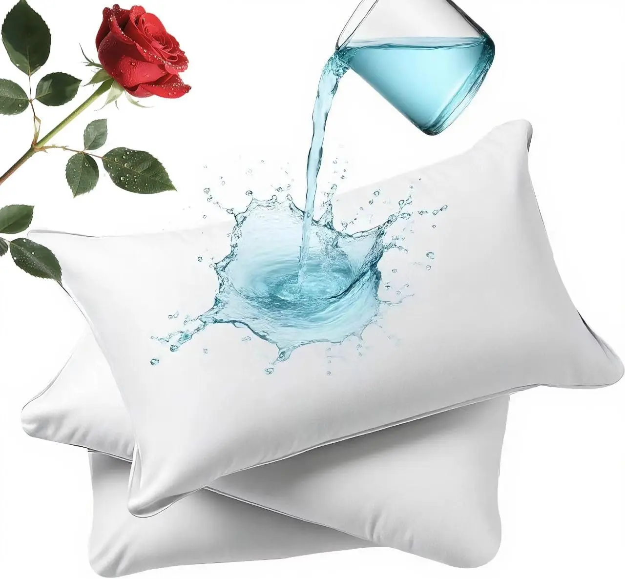 Waterproof Pillow Protectors 4 Pack Standard 20x26 Inches With Hidden Zipper Dust Moisture Sweat Proof Soft Comfortable White Pillow Case Cover