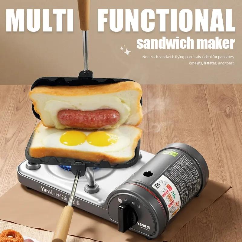 Kitchen Sandwich Grill Pan—Suitable for induction cooktops and gas stoves, it's the perfect choice for home kitchens