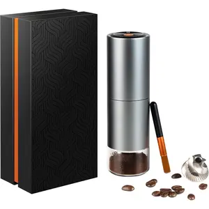 Portable Electric Coffee , Rechargeable  Handheld  with Stainless Steel Conical Burr, Adjustable  Settings, for Espresso, Moka, Pour Over,  Press, Cold Brew