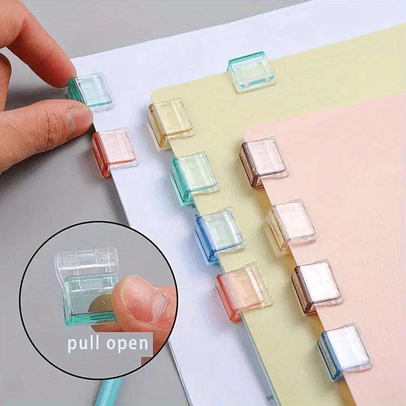 6/12pcs Clam Clip Binder Clips - Transparent, Multifunctional & Perfect for Home, School & Office!