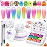 MIZHSE 30g Solid 3D Gel-Pat Pat Ombre Gel Set - 3D Sculpture Nail Art Kit with Polish, Blend Tools, Cosmetic & Tech Supplies for At-Home Salon-Quality Flower Designs,familyfun