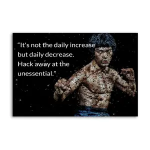 Modern Canvas Wall Art Poster - bruce lee kung fu quotes Canvas Art Wall Painting Poster Print Decor Room Gifts Colorful Ornaments Decoration Artistic