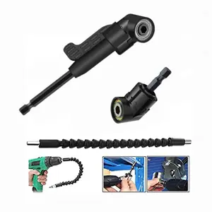 105 Degree Right Angle Driver Extension Piece, Electric Screwdriver Drill Accessories, 1/4 Inch Hex Flexible Screwdriver Extender Kit, Power Tool
