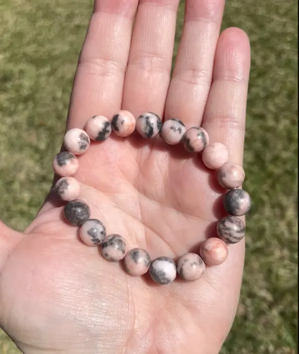 Pink Opal Crystal Bead Bracelet