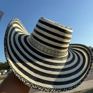 Zebra Vallenato Hat - Classic Design with Black and White Stripes, Ideal for Outdoor Activities. Water resistant, made in Colombia
