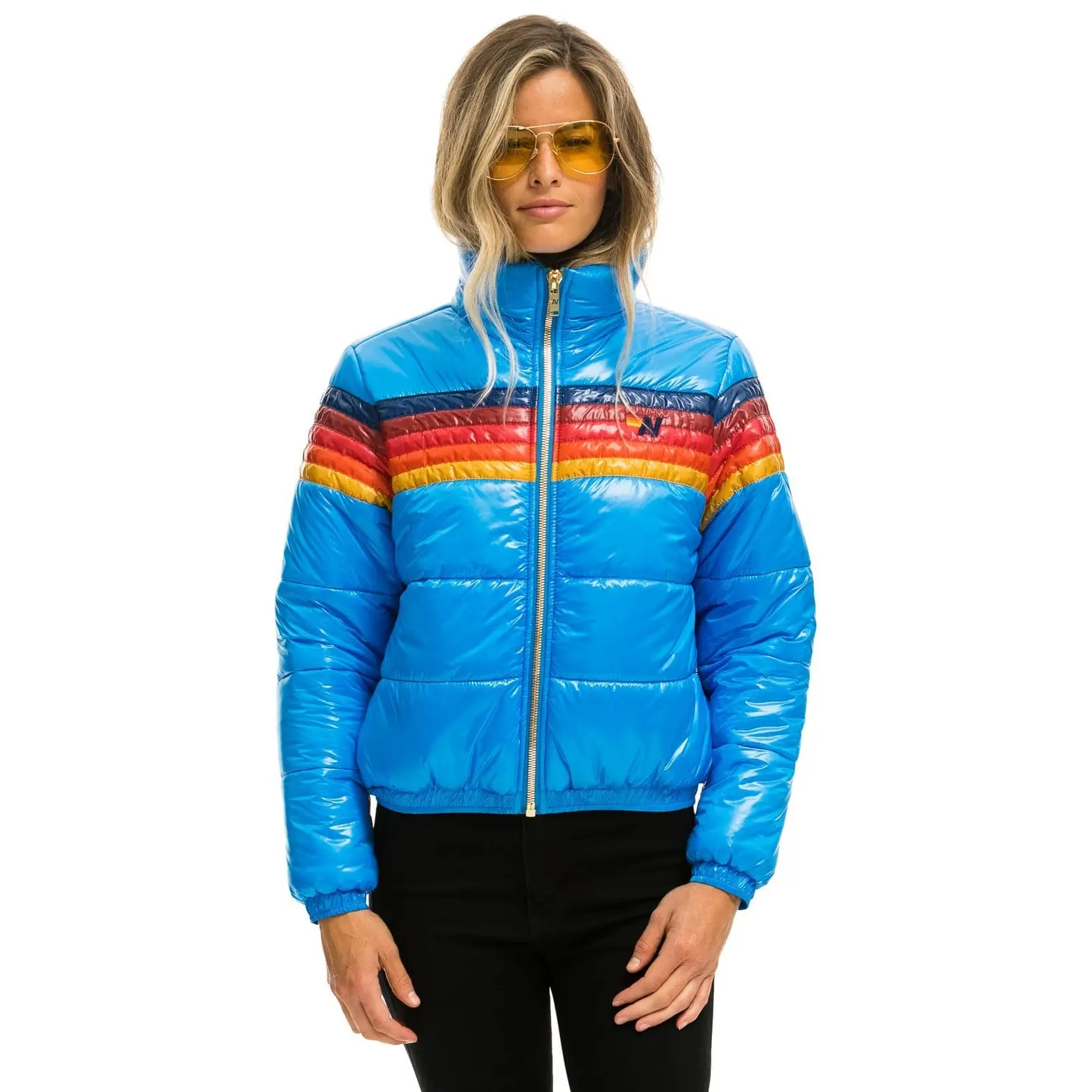 5 STRIPE APRES PUFFER JACKET - GLOSSY BLUE