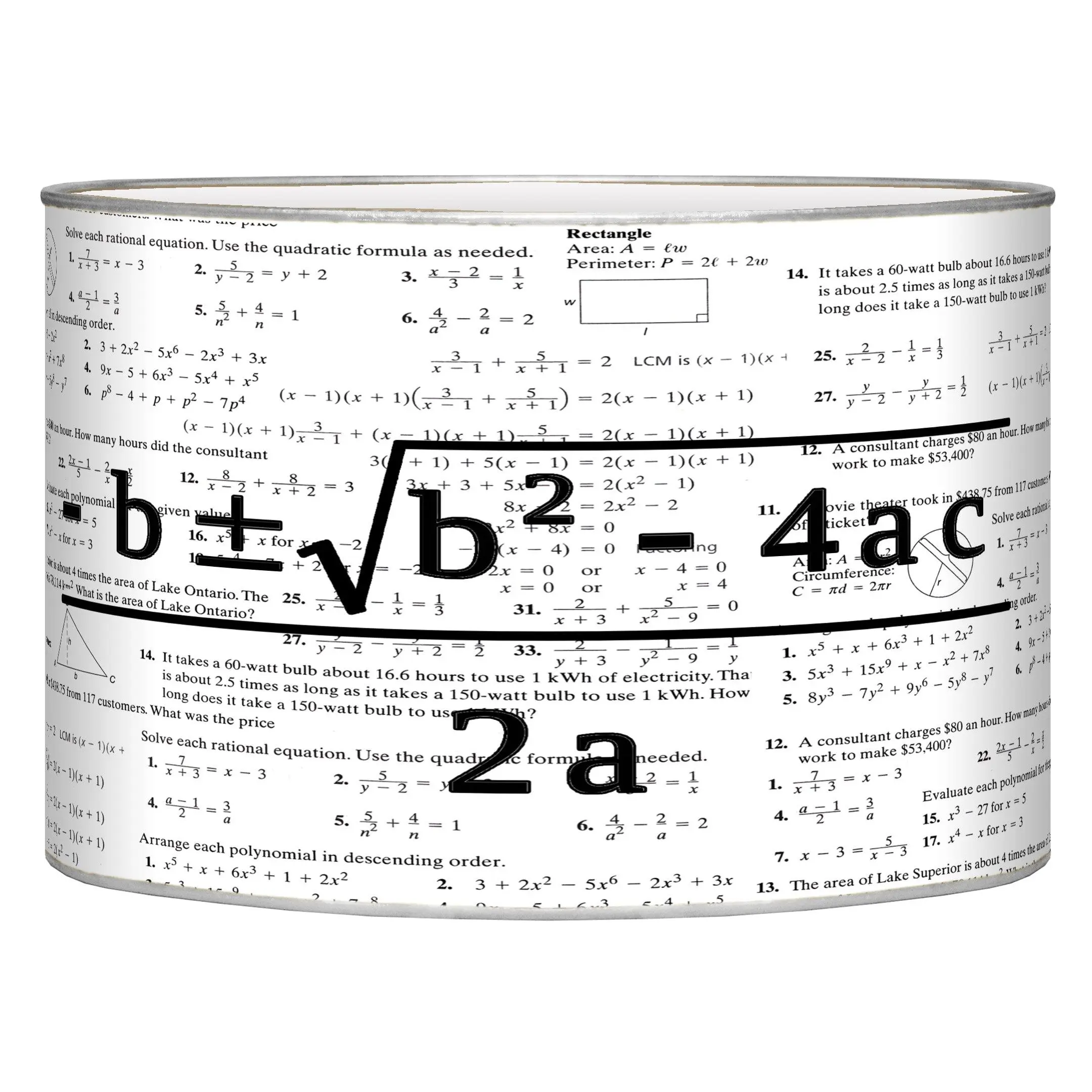 L1390-Quadratic Equation Algebra Personalized Letter Box