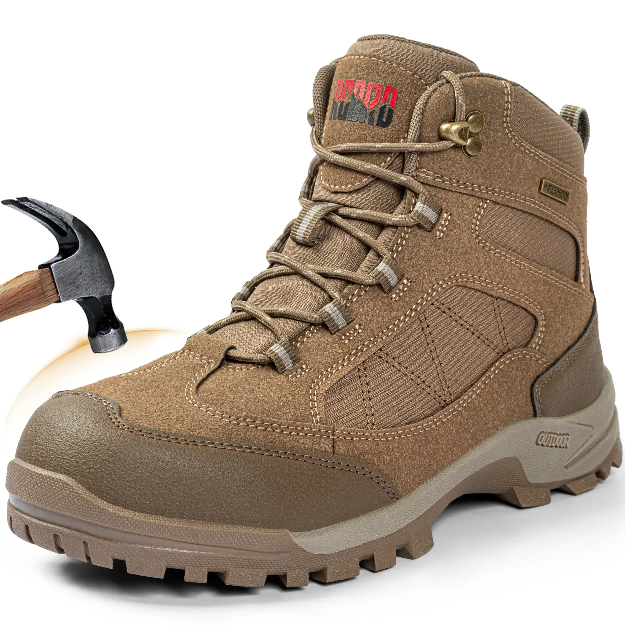 RCORD Waterproof Steel Toe Boots for Women–Non-Slip Safety Work Shoes for Construction, Warehouse & Outdoor Work