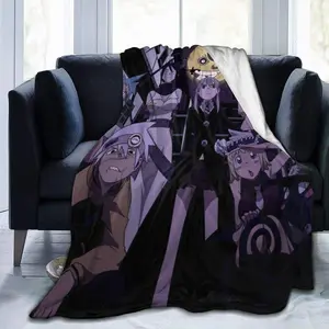 Soul Eater Anime Throw Blanket Flannel Fleece Blanket 60"" x50
