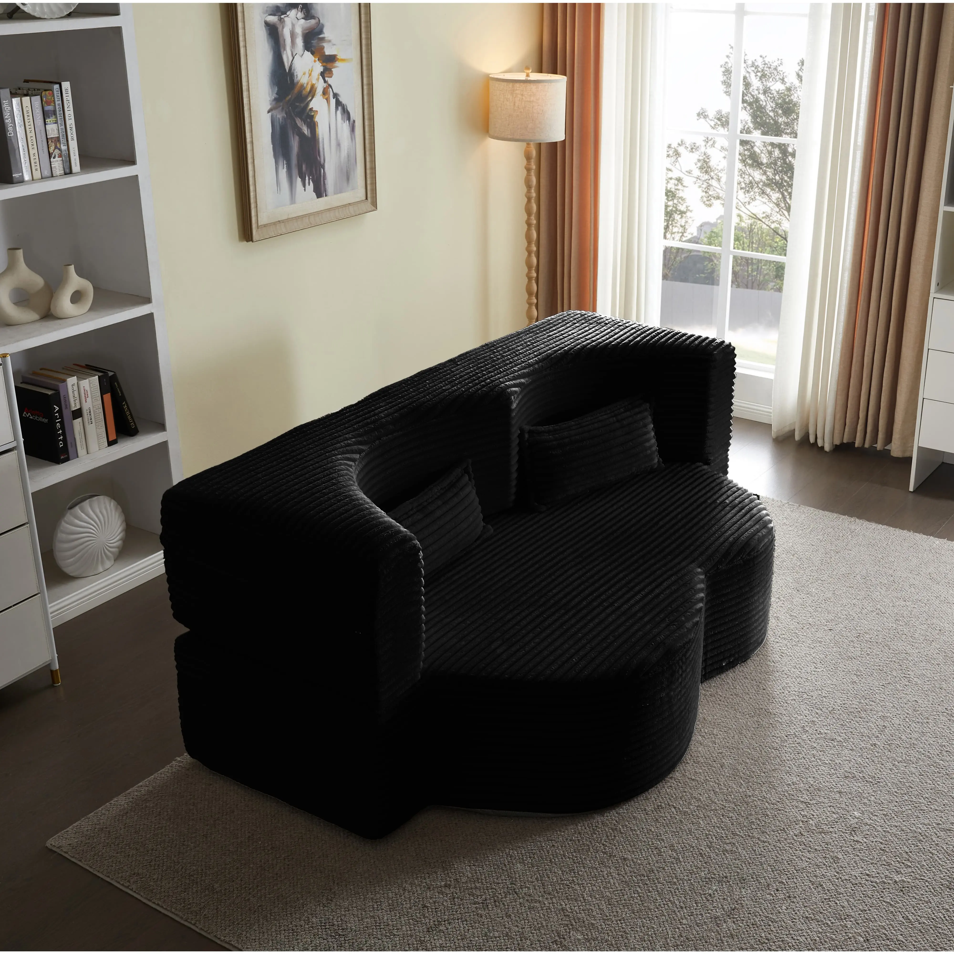 B- Black+Plush Corduroy (Full Size)