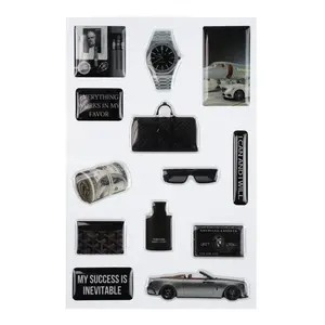 My Success Vibes 3D Epoxy Sticker Set - 13 Affirmation Stickers with Durable Long Last, Easy to Apply & Removable from Various Surfaces