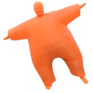 Inflatable Adult Costume Full Body Fancy Dress Blow Up Party Toy Halloween Cosplay Party Christmas Inflatable Costume, Orange, Medium