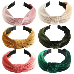 New Solid Color Hair Accessory, Velvet Knotted Headband For Women, Simple And Versatile Wide-Brimmed Hair Hoop/Hairband