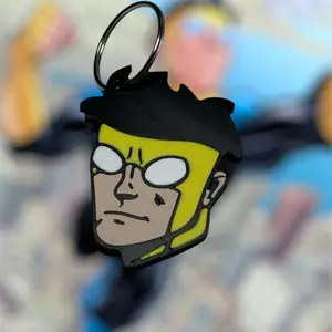 INVINCIBLE Keychain - 3D Printed Character Design with Bold Yellow and Black Features