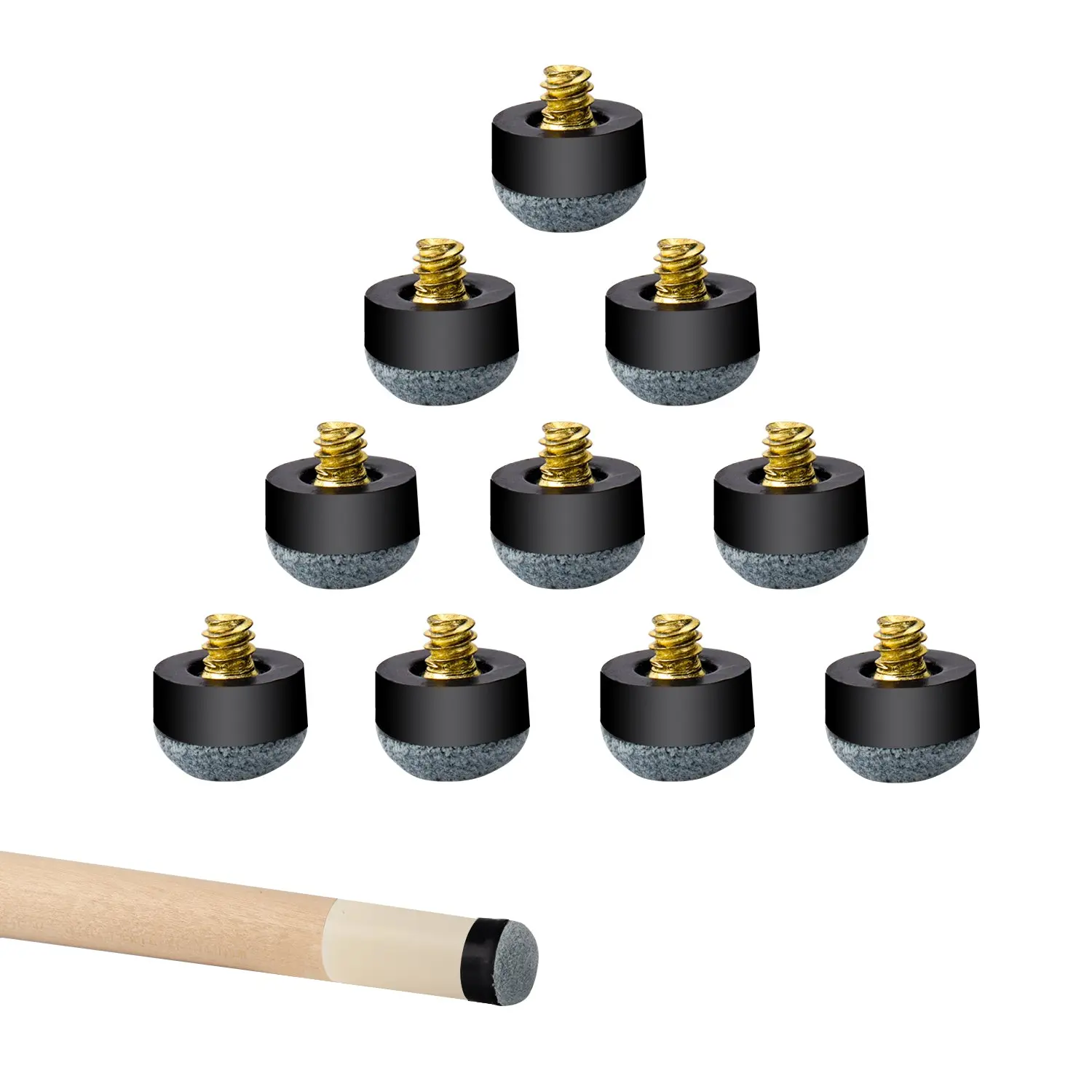 12mm/13mm Billiard Pool Cue Stick Screw-on Soft Tips Replacement Pool Cue Tips