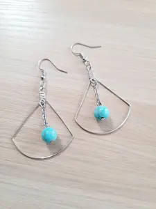 Turquoise Scallop Dangle Earrings, Anniversary, Birthday, Daily, Engagement, Wedding