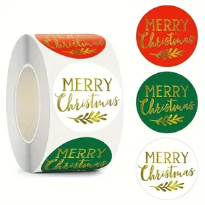 Golden Color Foil Christmas Stickers, Reusable Paper Labels for Holiday Decorations & Crafts, Perfect Gift for Christmas
