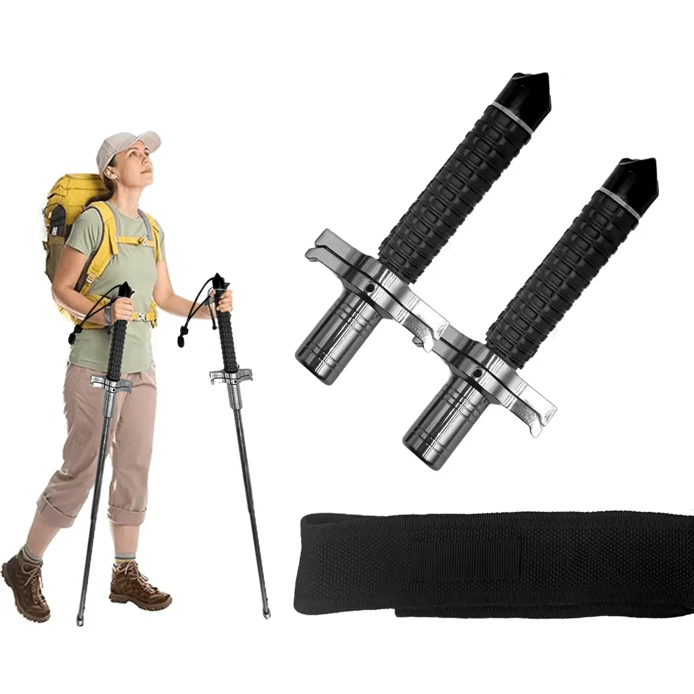 Ultra-Lightweight Adjustable Trekking Poles With Ergonomic T-Shaped Handles And Shock-Absorbing Systems - Aluminum Alloy, Grip, Suitable Hiking Adventures