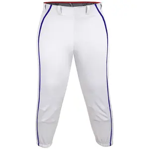 Knicker/Yoga Style Softball Pants For Girls (White/Navy)
