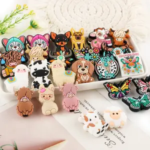 5pcs Focus Beads, Animal Theme Silicone Focal Beads for DIY Crafts, Phone Chains, Keychains, Backpack Decorations, Perfect for Jewelry Making, DIY Mix Beads