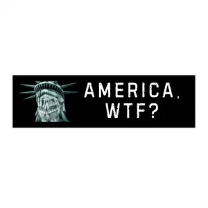 Anti Trump Bumper Sticker, America WTF Pro-Democracy Sticker, Waterproof Vinyl