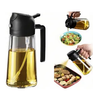 Glass Olive Oil Sprayer Bottle, 2-In-1 Spray & Pour, Leak-Proof Heat-Resistant, Easy to Clean, Ideal for Kitchen, Restaurant, Salad & BBQ