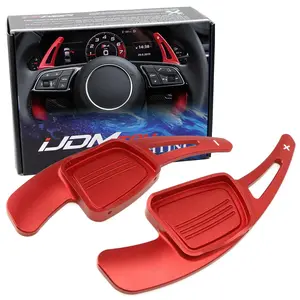 iJDMTOY Red CNC Billet Aluminum Larger Paddle Shifter Extensions For Audi A3 A4 A5 A7 A8 Q5 Q7