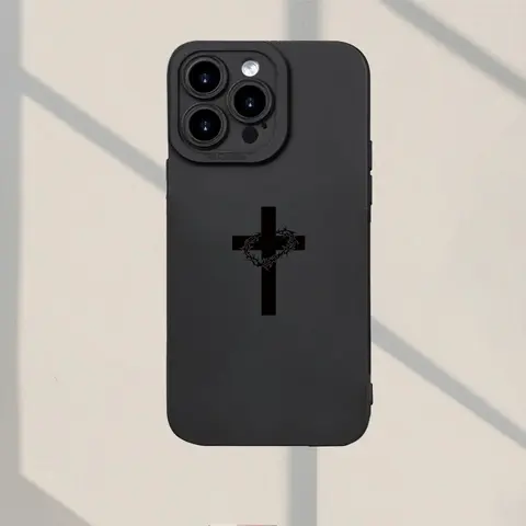TPU Waterproof Shockproof Cellphone Cover - Cute Creative Cross Garlands Pattern Handheld Device Case, Women's Accessories for iPhone 7-17, Pro, Plus, Max, XR, SE, Mini