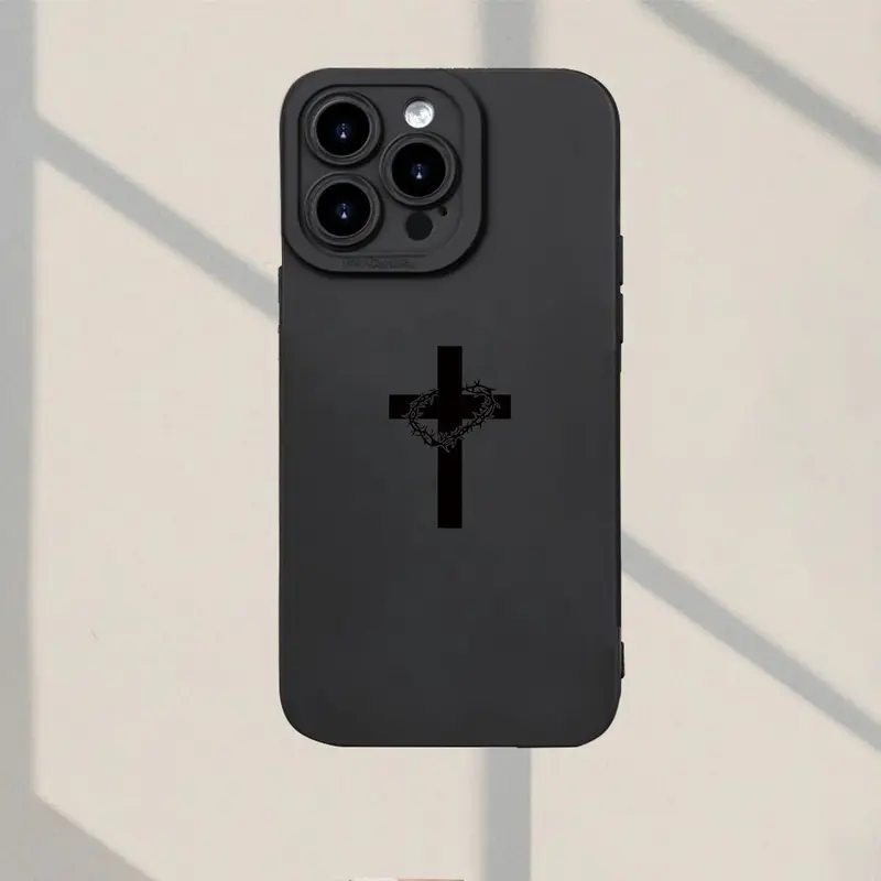 TPU Waterproof Shockproof Cellphone Cover - Cute Creative Cross Garlands Pattern Handheld Device Case, Women's Accessories for iPhone 7-17, Pro, Plus, Max, XR, SE, Mini