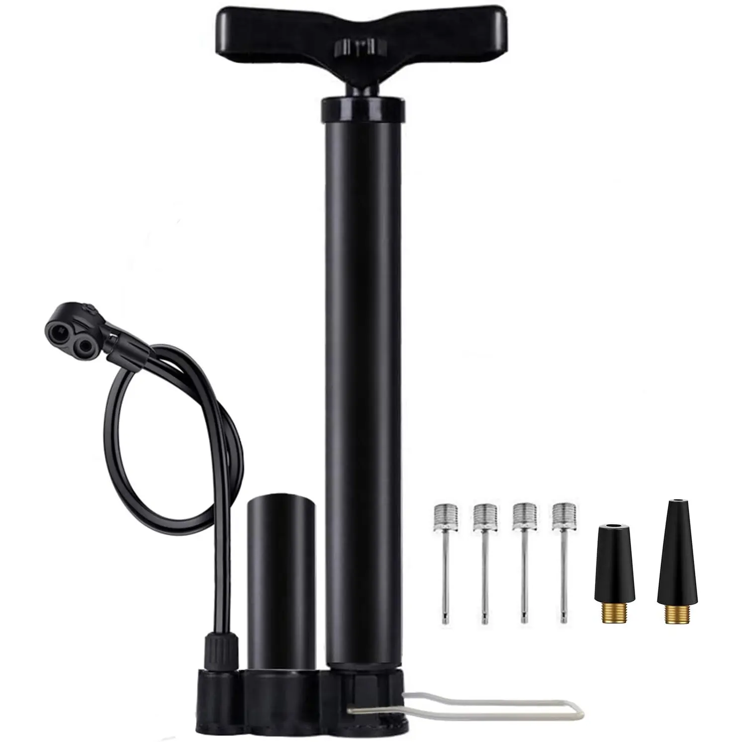 Bicycle Pump,  Floor Pump with Gauge Inflator for Presta and Schrader Valve Portable Tire Pumps for Ball  Pumps