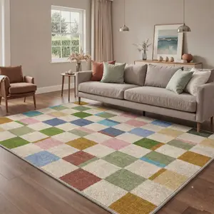 【Deals For You Days】GENIMO Floor Rug – Soft, Non-Slip, Pet Friendly, Machine Washable Home Carpet, Ideal Area Rug for Living Room, Bedroom, Kitchen ,ARC2678-LINEN