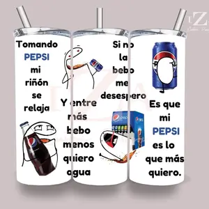 Tomando PEPSI tumbler 20oz Drinkware Stainless Straw Insulated Bottle Skinny