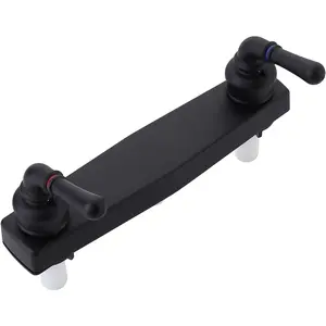 Wall Mount Plastic Mobile Home Shower Faucet 8inch 2 Valve Black