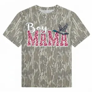 BOY MAMA Mossy Oak Camo T-Shirt, Woodland Camouflage Graphic Tee, Country Mom Apparel