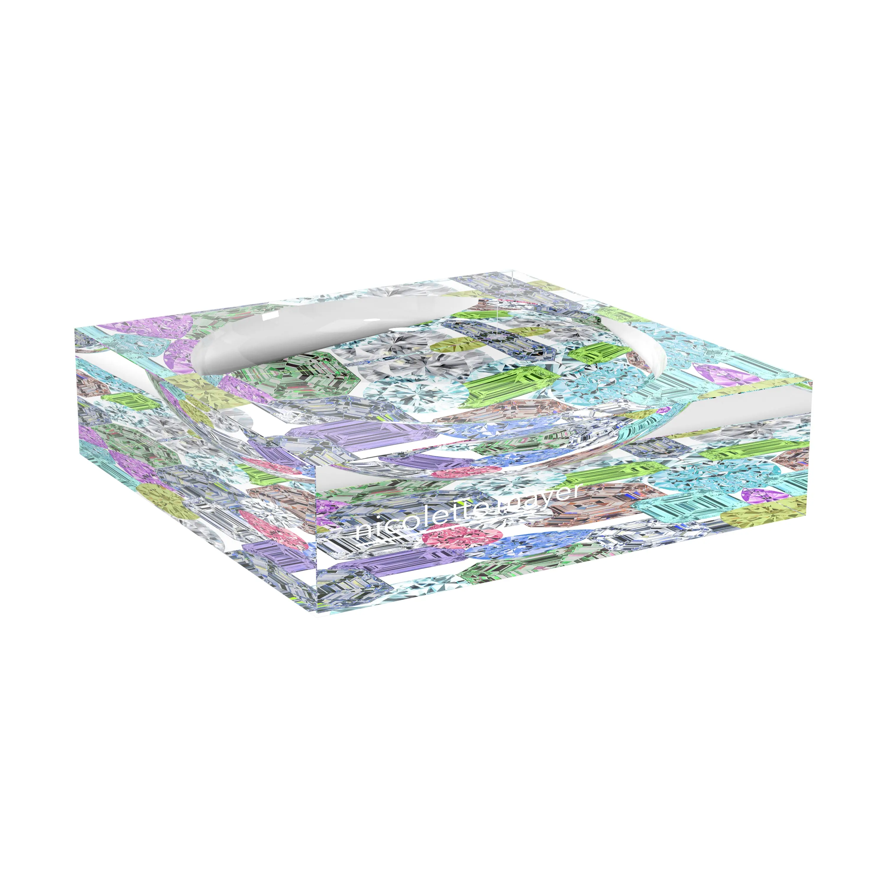 Rocks on White Acrylic Candy Catchall Dish