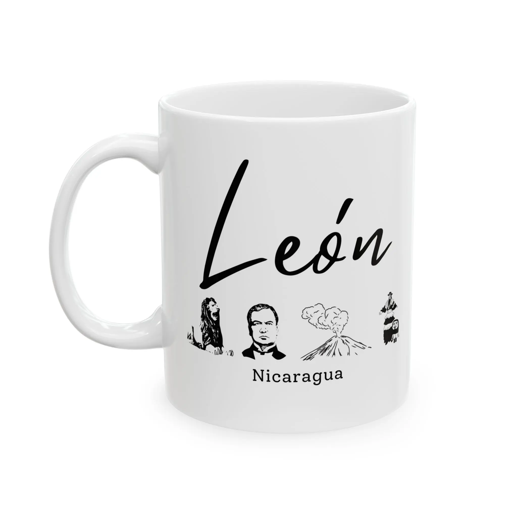 Leon Nicaragua Ceramic Mug, Nicaraguan Gift, Leon Trip Souvenir, Nica Tourist Present, Central America Coffee Mugs,