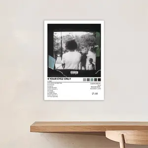 J.cole - 4 Your Eyez Only - Music album cover, retro canvas poster, classic hip-hop rap art print, suitable for bedroom, office, living room, cafe, or dorm decoration, dorm birthday/Christmas/New Year's gift, frameless.