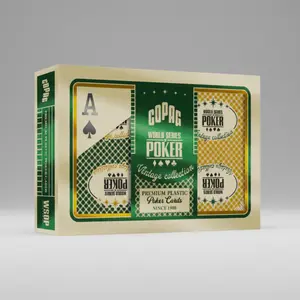 Copag WSOP Vintage Collection 100% Plastic Playing Cards – Poker Size Jumbo Index Green/Gold Double Deck Set