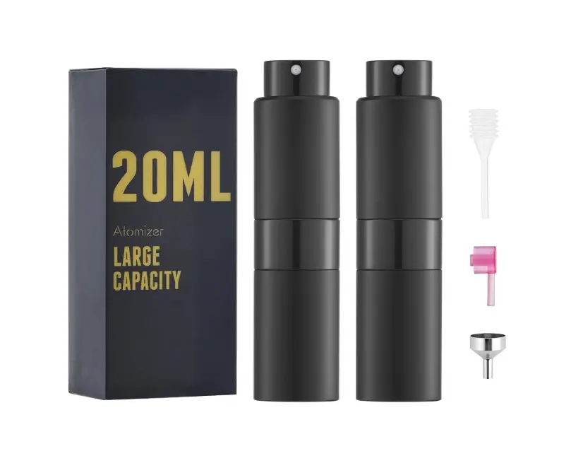 Travel Perfume Bottle Refillable 20ml, Cologne Spray Atomizer Large, 2PCS