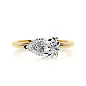Lab-grown diamond 11056, 1 ct; color: D; clarity: VS1; pear cut cultivated diamond ring. IGI—light luxury, premium feel; versatile for everyday wear; suitable for engagement and proposal.