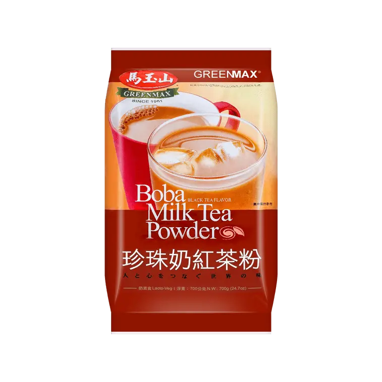GreenMax Classic Creamy Boba Milk Tea Powder Beverage - 700g, Ambient Storage, DIY Taiwanese-Style Bubble Tea for Adults, Creamy Milk Tea