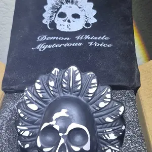 Authentic Aztec Death Whistle, Terrifying Human Scream Echo, 126.3 Decibels Volume, Realistic Skull Design with Case, Spooky, Perfect for Halloween