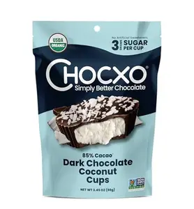 CHOCXO Organic 85% Dark Chocolate Coconut Cups, 3.45 OZ