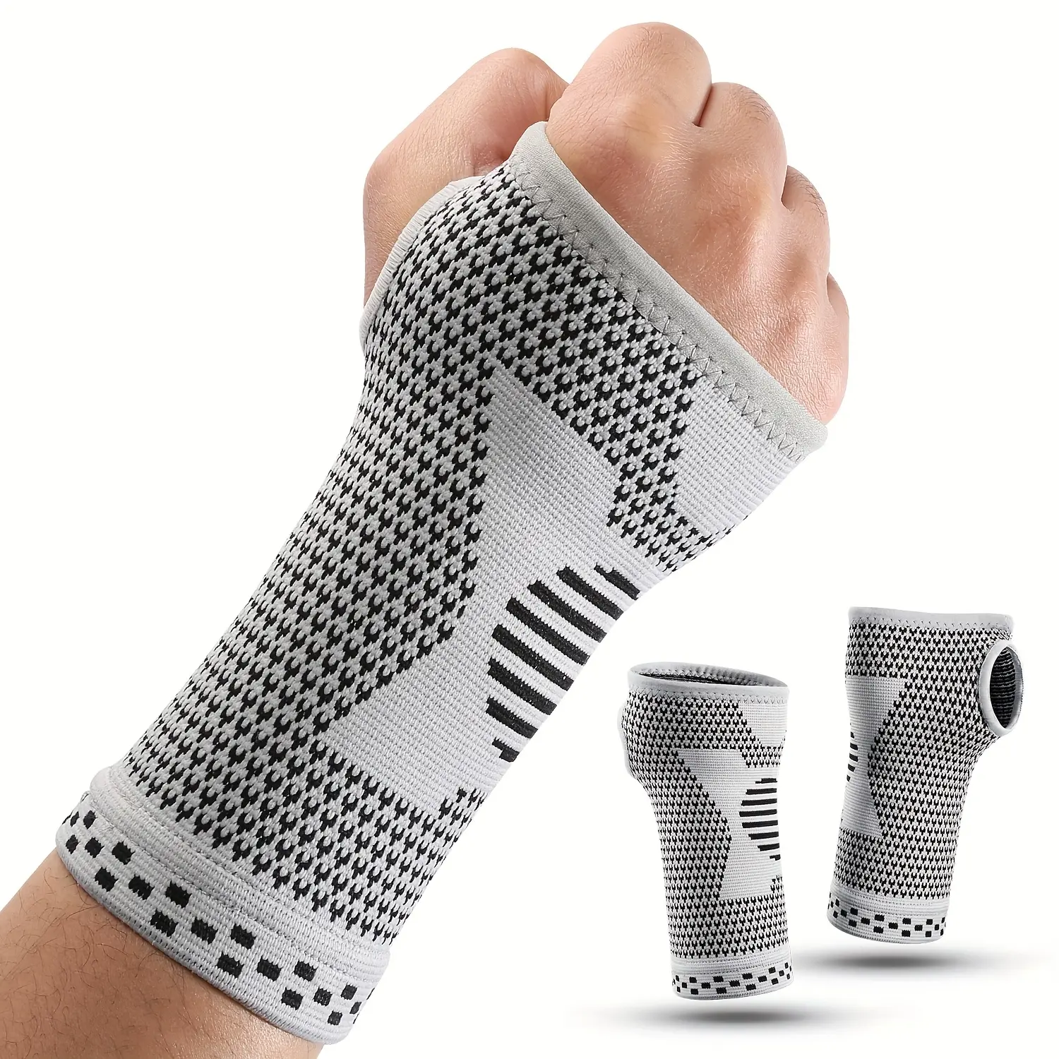 1Pcs/2Pcs Wrist Support Brace Compression Sleeve for Men Women, Breathable Elastic Wrist Wrap for Gym Workout Weightlifting Sports, Adjustable Hand Support Protector for Fitness Training, Typing & Daily Use Outdoor
