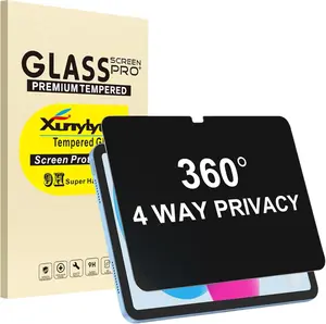360° 4 Way Privacy Screen Protector for iPad A16 11th/ 10th Generation (11/10.9 Inch 2025/2022), 360 Degree Anti-Spy Tempered Glass Film, Case Friendly, Apple Pencil Support Tablet Smooth