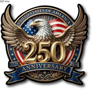 2 Pack 1776-2026 USA 250th Anniversary Eagle Stickers, Patriotic Semiquincentennial Vinyl Car Window Decals, God Bless America Independence Decor, Waterproof All Weather Stickers for Cars, Helmets, Notebooks & Daily Personal Ornament Use