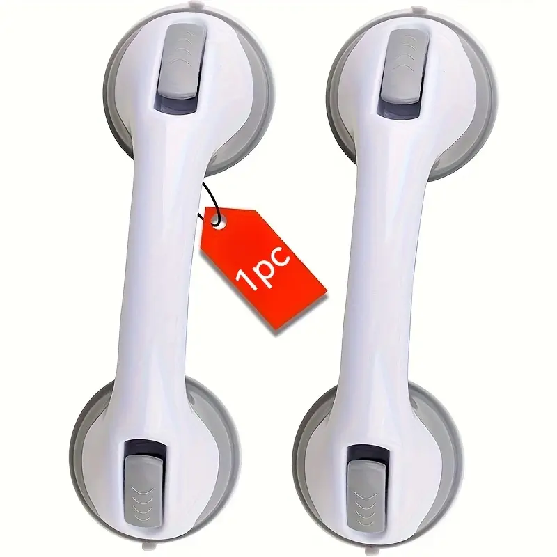 Suction Cup Grab Handle, No Drill Strong Suction Handrail, Modern Ergonomic Grab Bar for Bathroom Shower, Glass Door, Refrigerator, Window, Home – No Tools Needed, Easy to Install & Remove