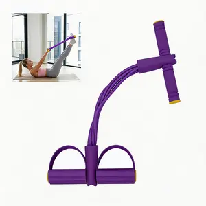 Pedal Strap for Arm and Waist Training in Home Gym--Eco-Friendly Natural Latex Yoga Stretch Strap with Adjustable Resistance